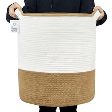 Load image into Gallery viewer, Nunus Home Large Decorative Cotton Rope Basket-Natural&amp;Beige
