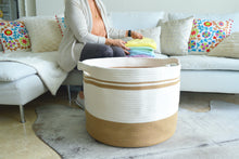 Load image into Gallery viewer, Nunus Home Jumbo Decorative Cotton Rope Basket-Natural&amp;Beige
