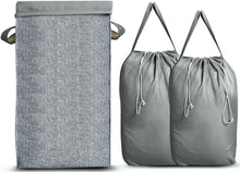 Load image into Gallery viewer, Collapsible Laundry Hamper with 2 removable Laundry Bags-Grey
