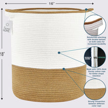 Load image into Gallery viewer, Nunus Home Large Decorative Cotton Rope Basket-Natural&amp;Beige
