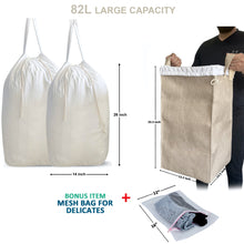 Load image into Gallery viewer, Collapsible Laundry Hamper with 2 removable Laundry Bags-Beige

