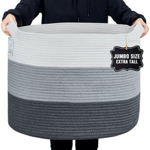 Load image into Gallery viewer, Nunus Home Jumbo Decorative Cotton Rope Basket-3 color Grey
